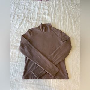 Light brown Abercrombie and Fitch mockneck long sleeve shirt - worn only once!